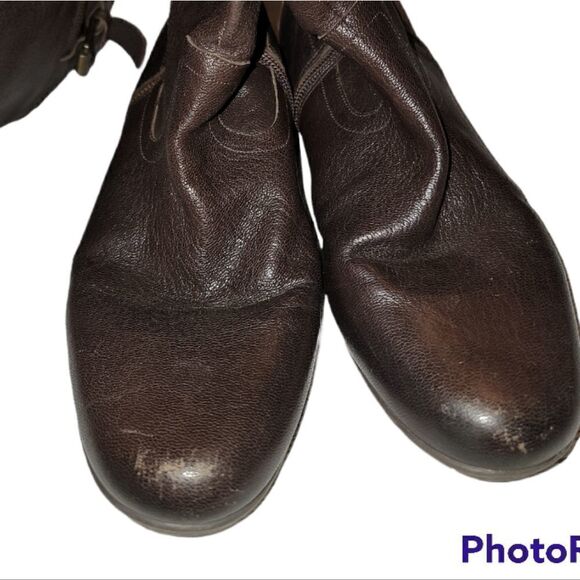 Nine West Womens 8.5M Tellmeallo Brown Leather Riding Tall Boots - Picture 4 of 9